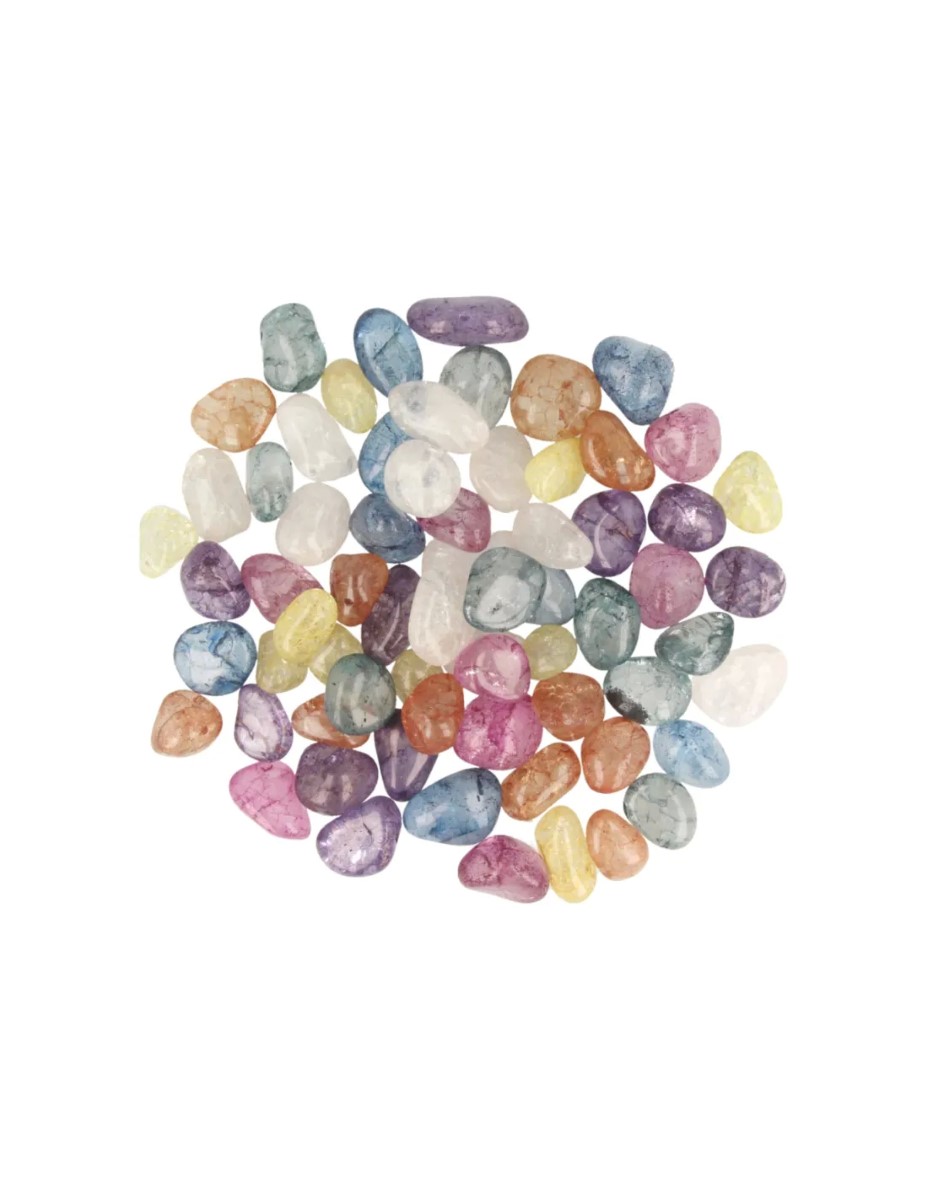 Bergkristal crackle mix 1 kg. trommelstenen (gekleurd) (mt3)