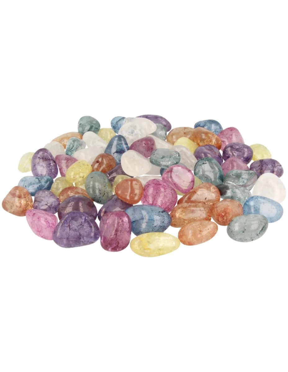 Bergkristal crackle mix 1 kg. trommelstenen (gekleurd) (mt3) - Afbeelding 3