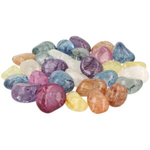 Bergkristal crackle mix 500 gr. trommelstenen (gekleurd) (mt3)