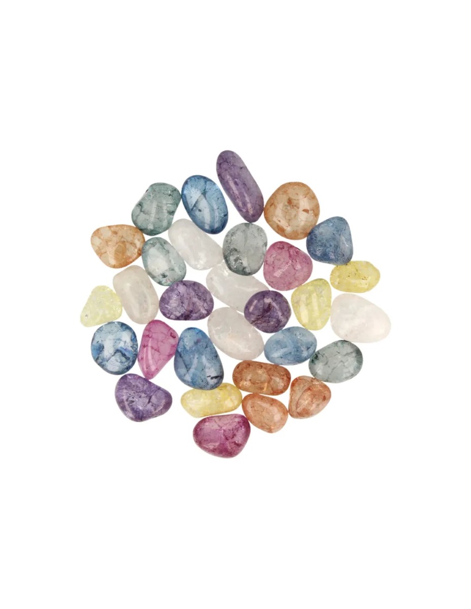 Bergkristal crackle mix 500 gr. trommelstenen (gekleurd) (mt3) - Afbeelding 3