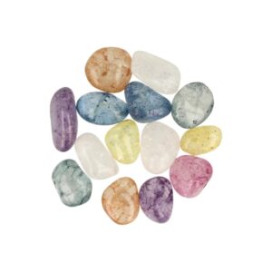 Bergkristal crackle mix 250 gr. trommelstenen (gekleurd) (mt3)