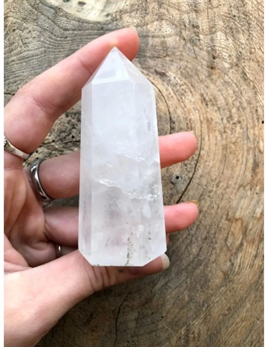 Bergkristal edelsteen punt 7-8 cm - Afbeelding 2