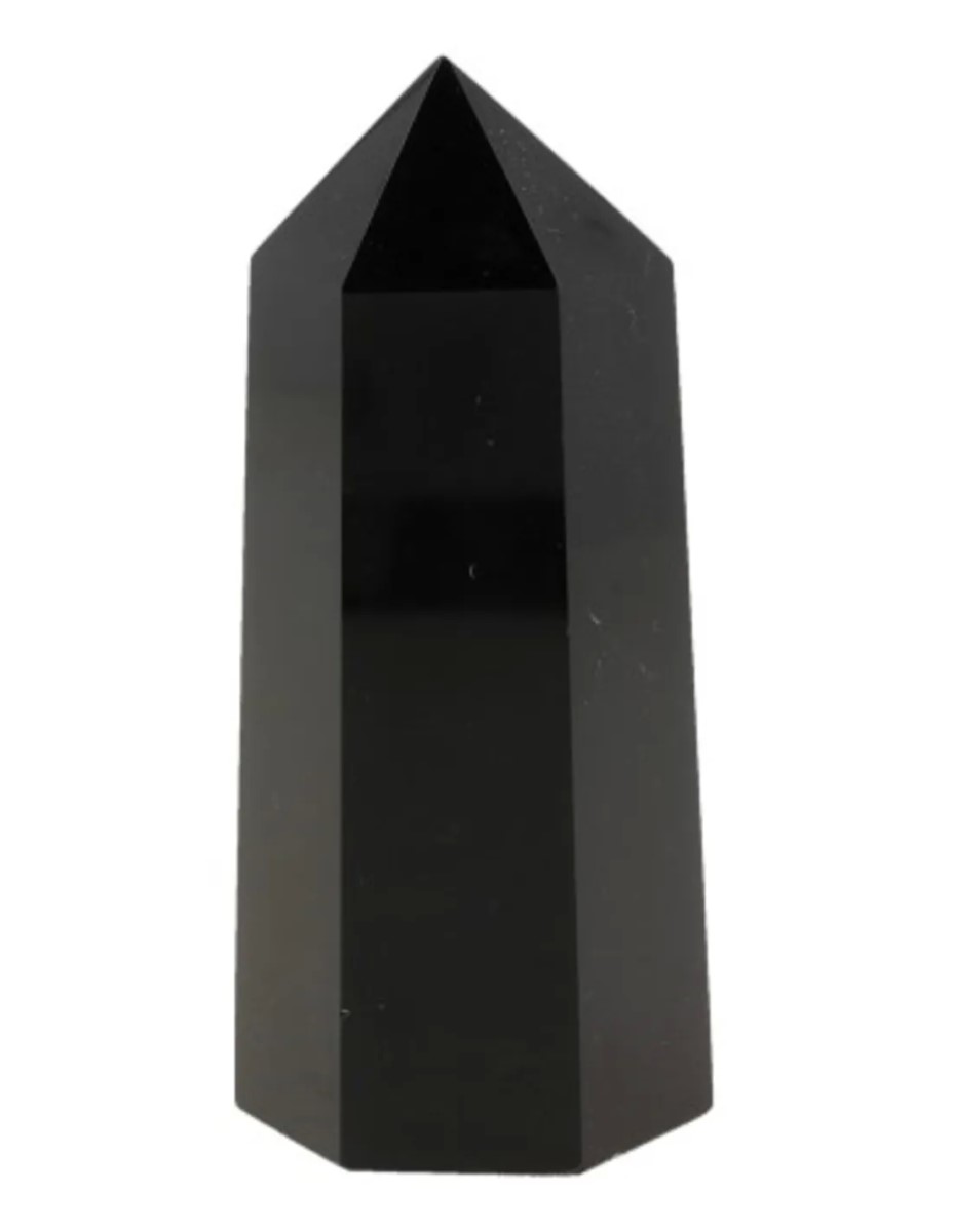 Obsidiaan zwart edelsteen punt 7-8 cm