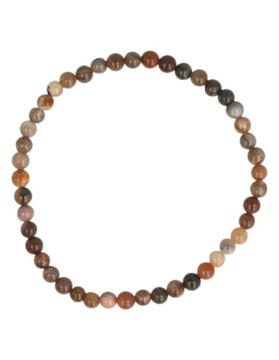 Versteend hout kralenarmband 4 mm