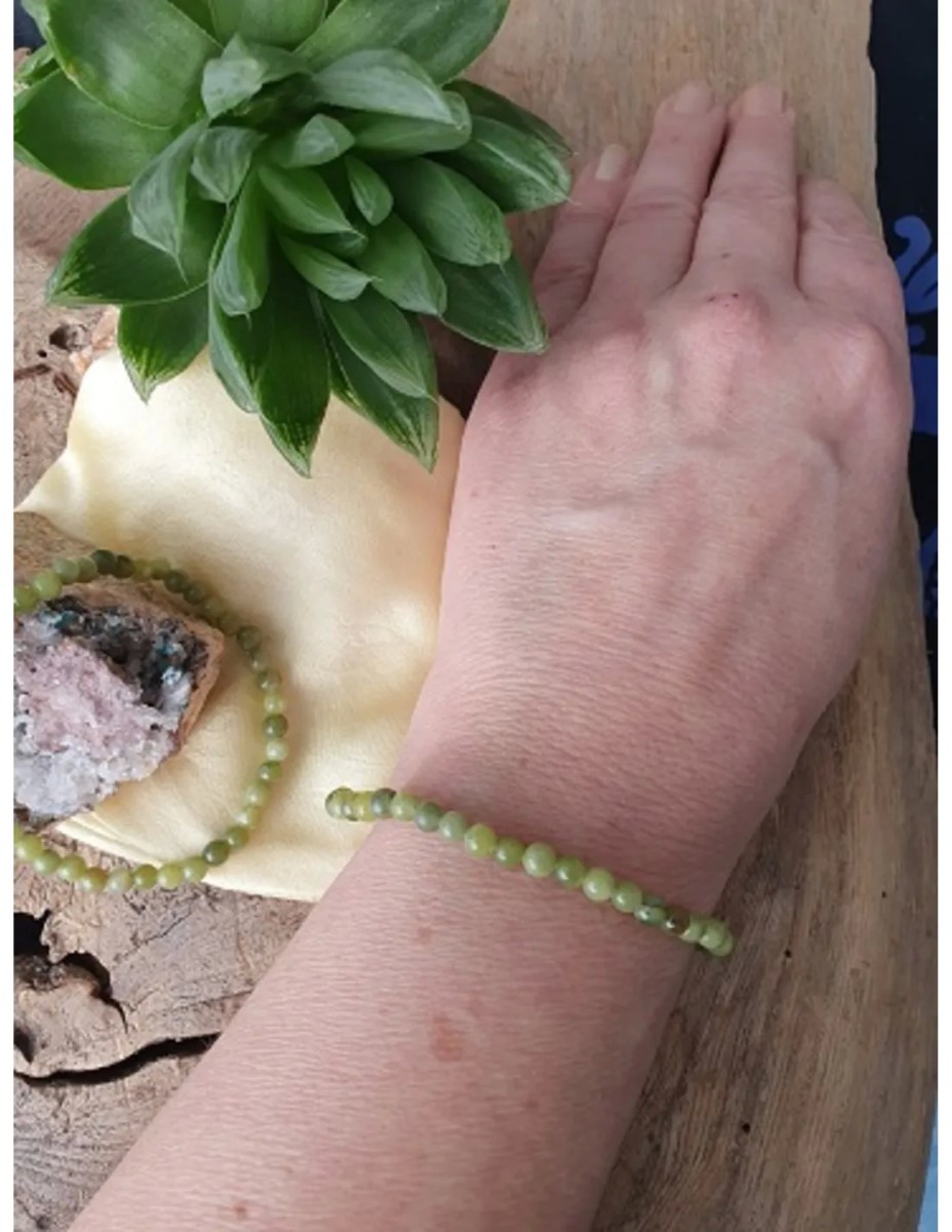 Serpentijn kralenarmband 4 mm - Afbeelding 2