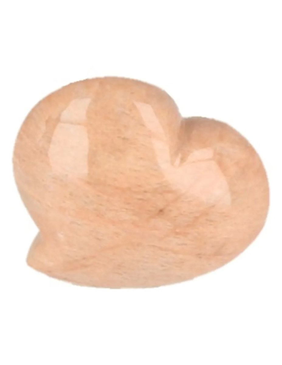 Maansteen oranje edelsteen hart ca. 6-7 cm - Afbeelding 3