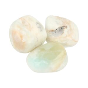 Aragoniet blauw ca. 35 mm 3 st. trommelstenen