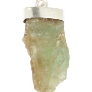 Kyaniet groen hanger met zilveren kapje