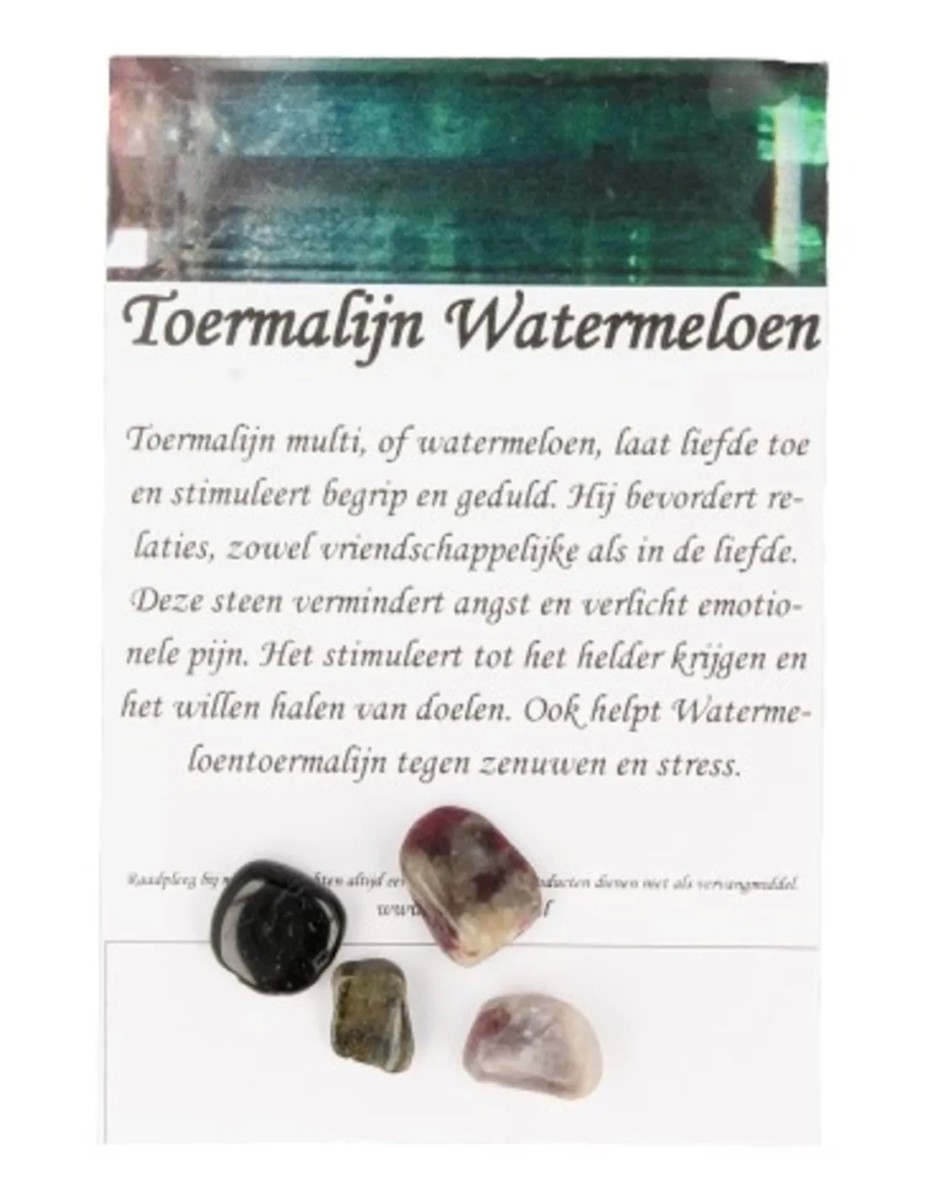 Toermalijn watermeloen kralen druppel - 4 st. - Afbeelding 3