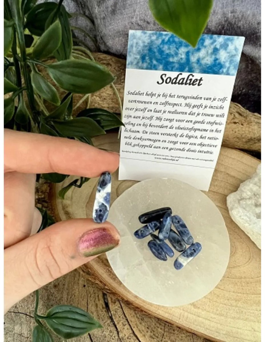 Sodaliet kralen longdrop - 9 st. - Afbeelding 2