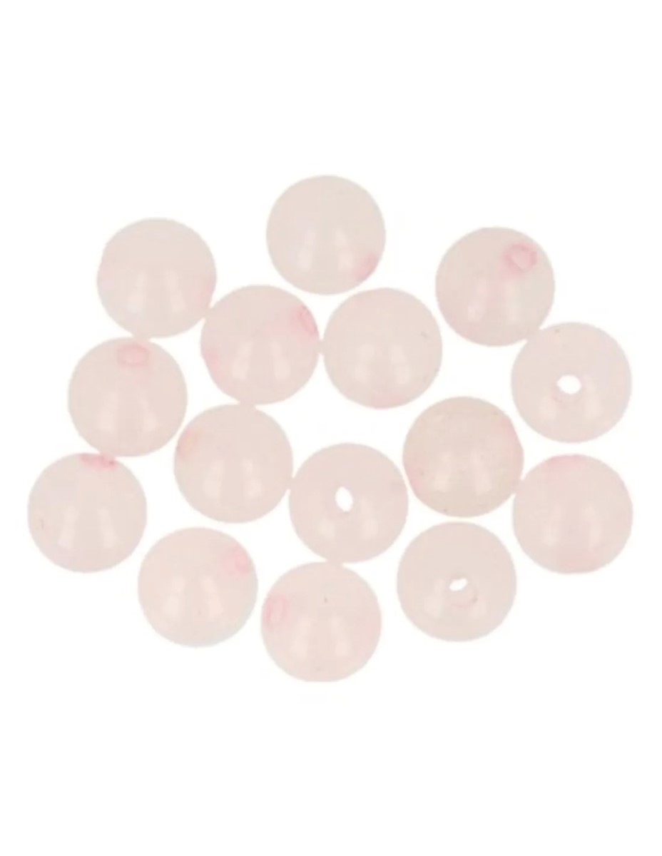 Roze kwarts kralen 6 mm - 15 st.
