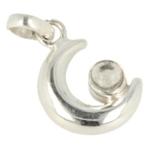 Bergkristal zilveren hanger maan