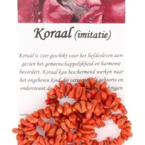 Koraal kralen streng split rood (imitatie)