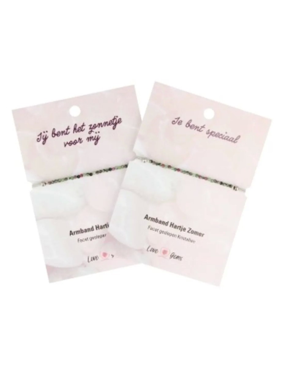Robijn in Zoisiet hartje zomer armband - Love Gems