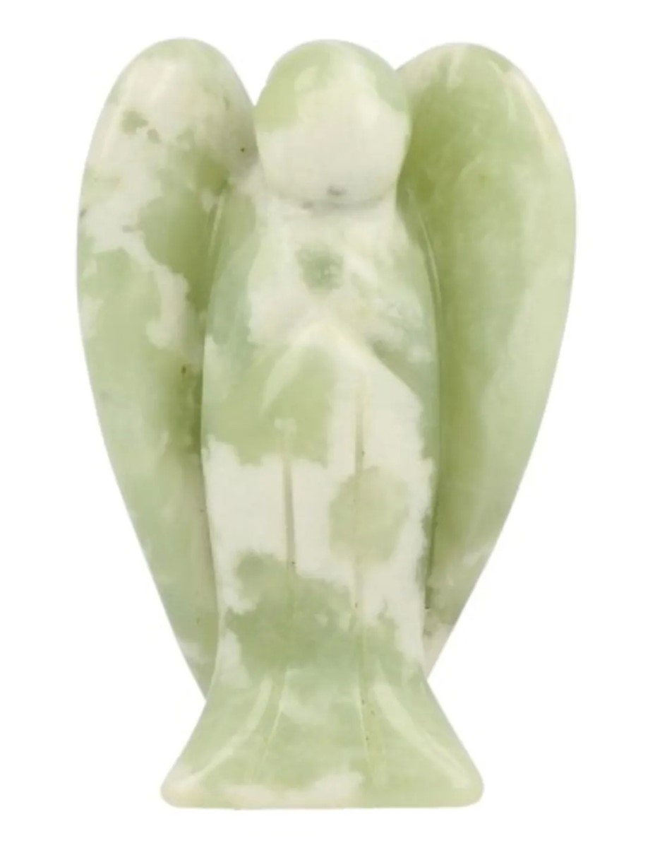 Jade serpentijn staande engel 50 mm