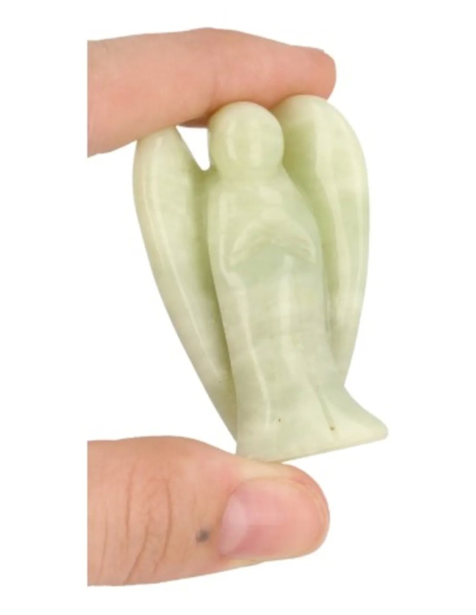 Jade serpentijn staande engel 50 mm - Afbeelding 3