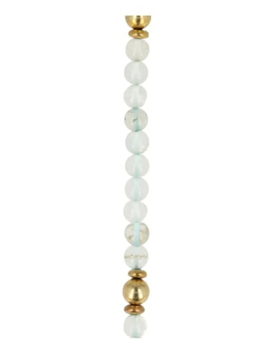 Aquamarijn kralenketting 6mm met goudkleur 80 cm - Afbeelding 3