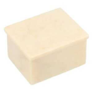 Speksteen doosje rechthoek wit 55 mm