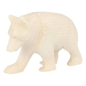 Speksteen beer lopend wit 6 cm