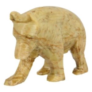 Speksteen beer lopend groen 6 cm