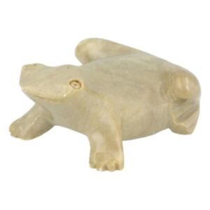 Speksteen kikker 8 cm groen