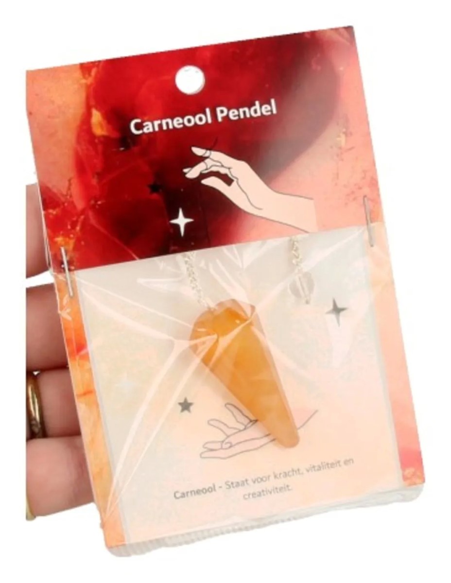 Pendel facet + kaart Carneool - Afbeelding 3