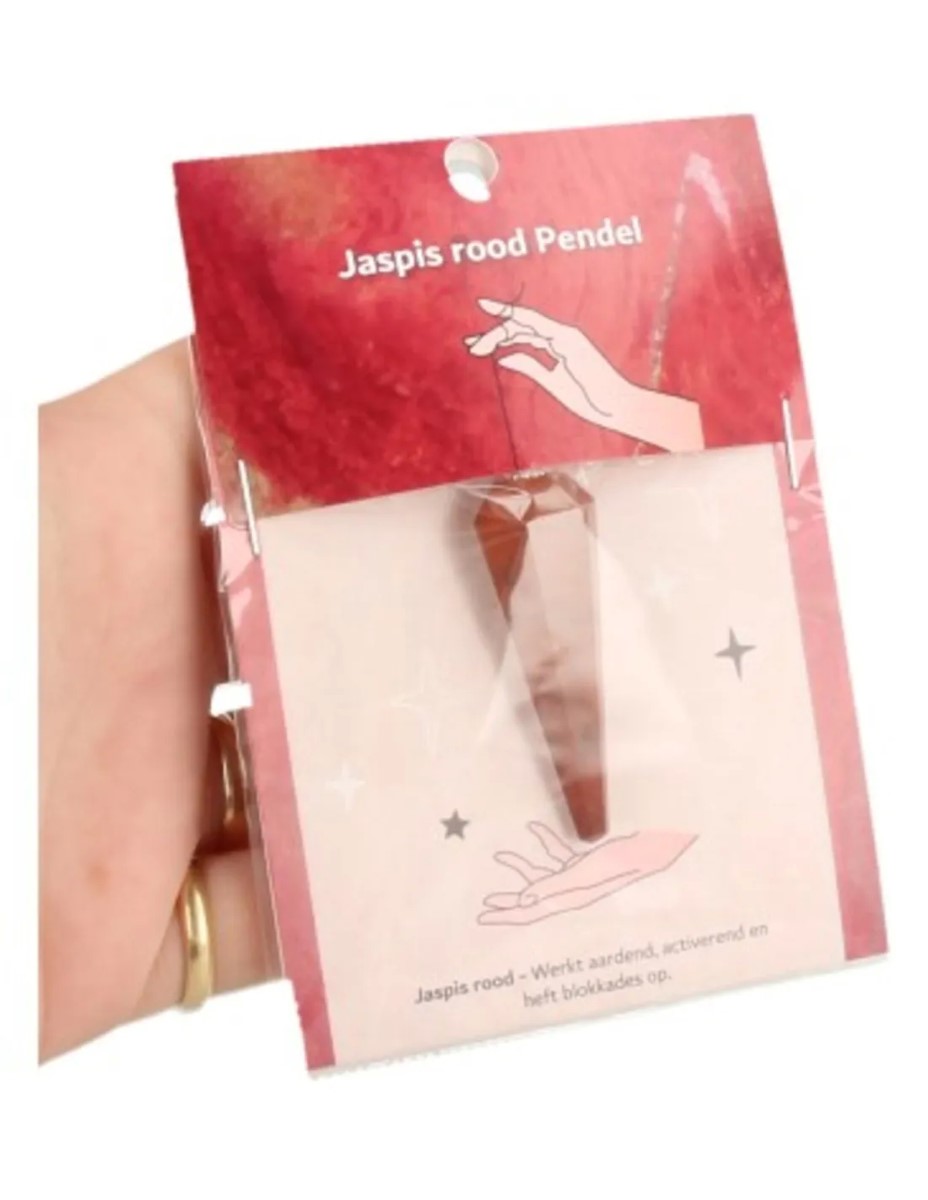 Pendel facet + kaart Jaspis rood - Afbeelding 3