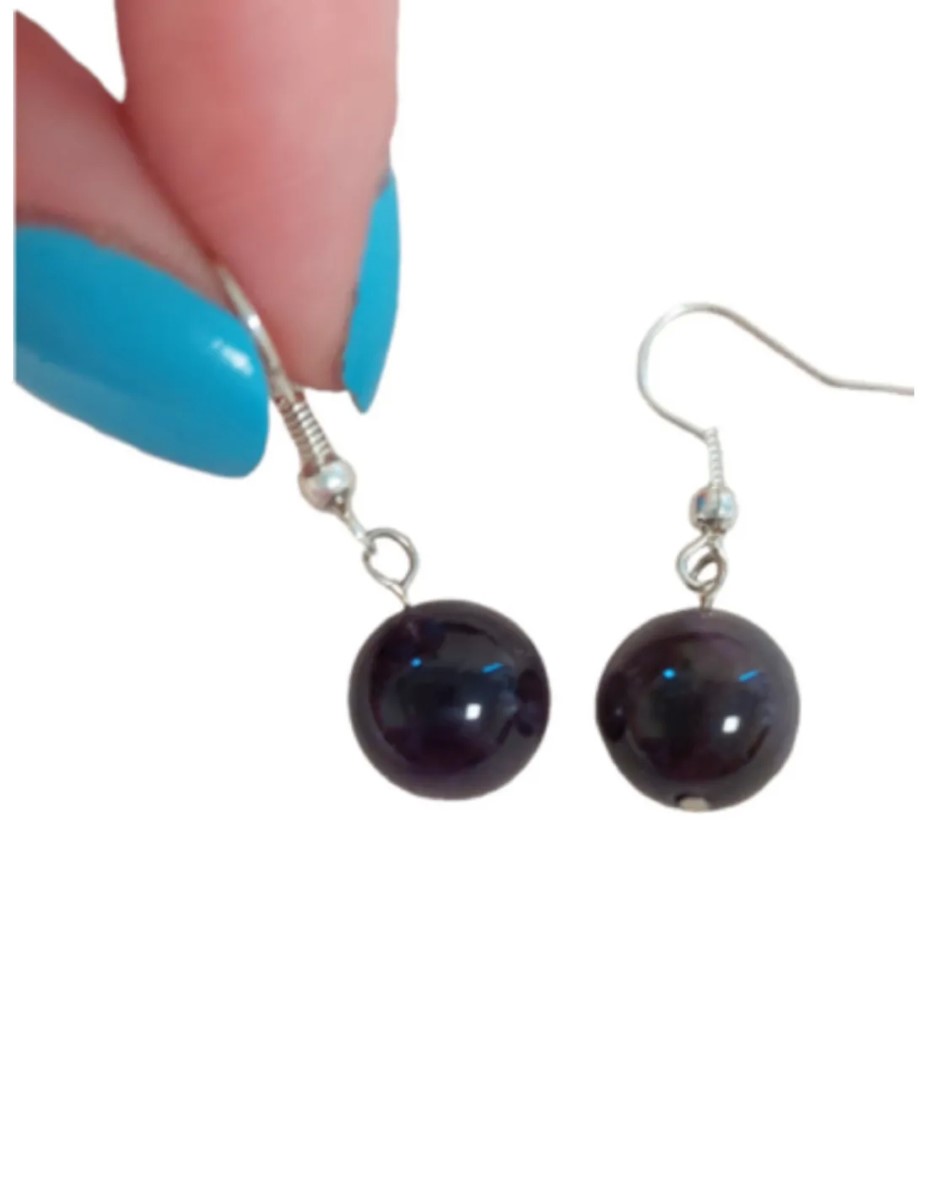 Amethist oorbellen bol 12 mm - Love Gems - Afbeelding 3
