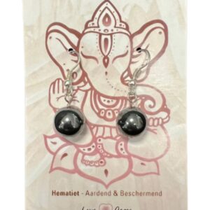 Hematiet oorbellen bol 12 mm - Love Gems