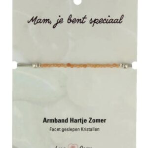 Hartje zomer armband Aventurijn perzik - Moederdag