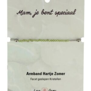 Hartje zomer armband Peridoot - Moederdag