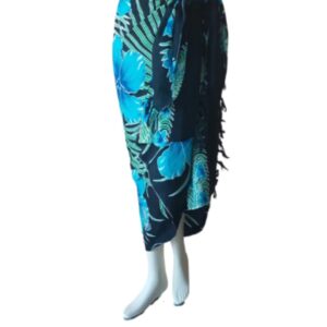 Sarong - 016 - Bloemen blauw van Om Namaste - Pareo Saunadoek Wikkeljurk