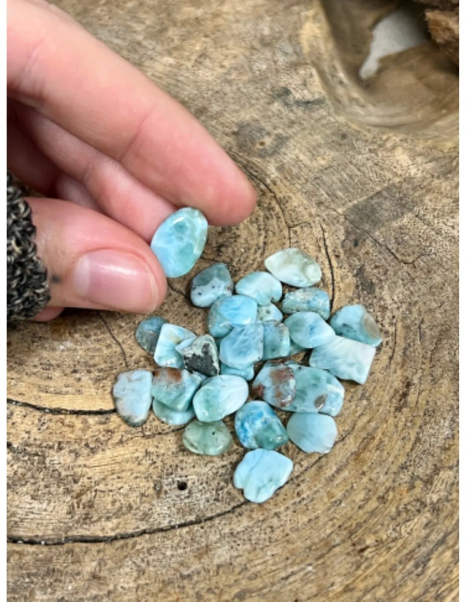 Larimar A 10 gr. trommelstenen (mt1) - Afbeelding 2