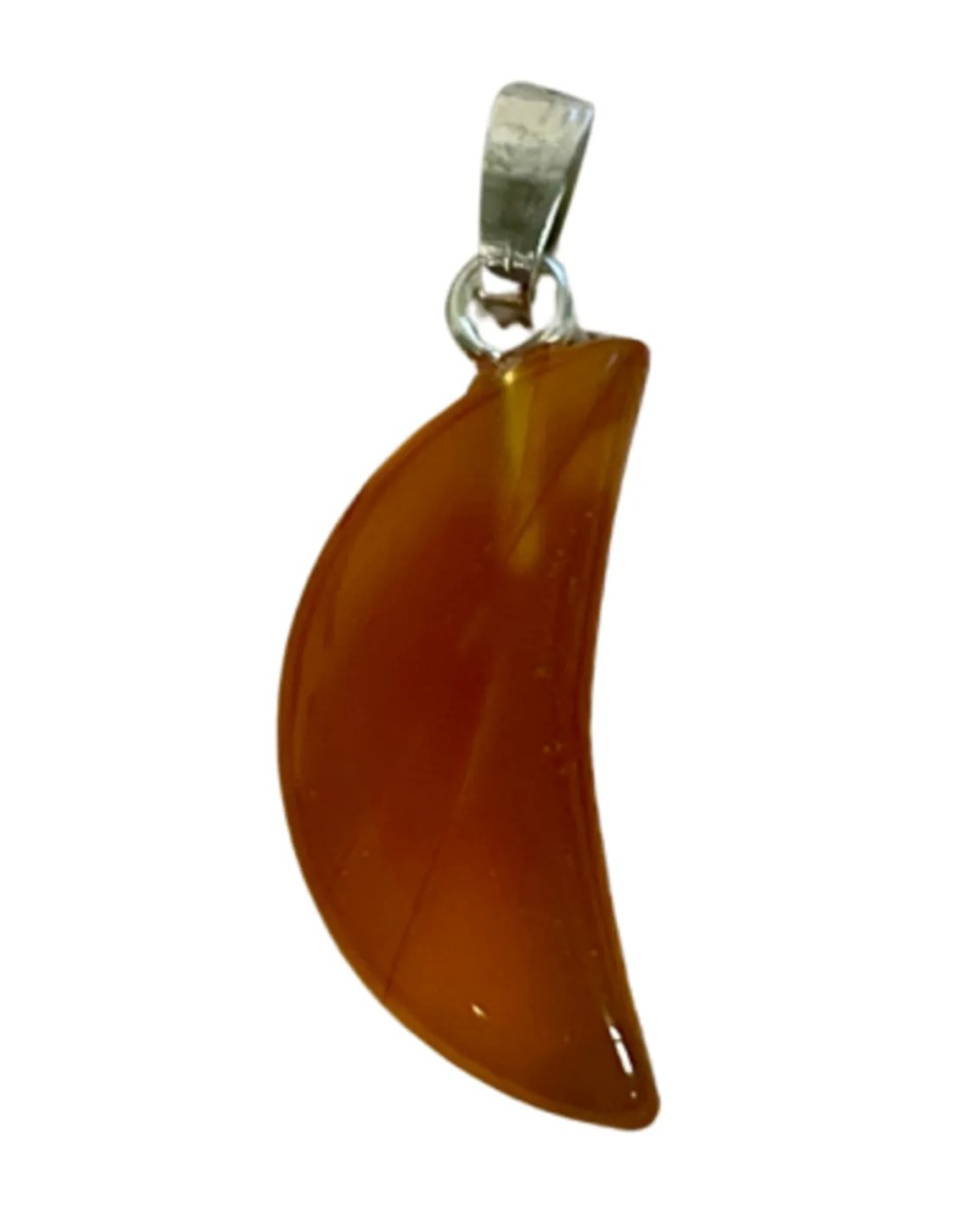 Carneool edelsteen maanhanger 20 mm