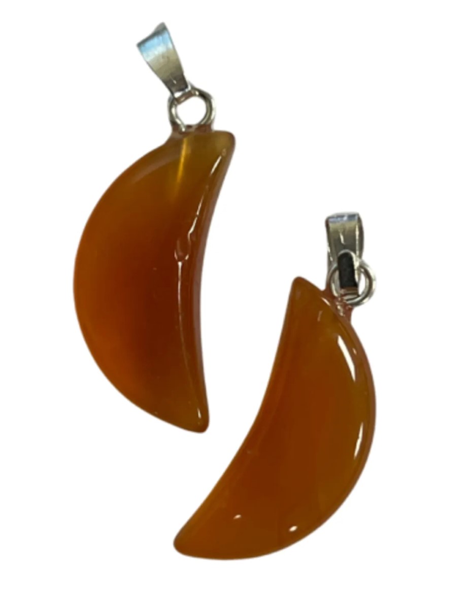 Carneool edelsteen maanhanger 20 mm - Afbeelding 3