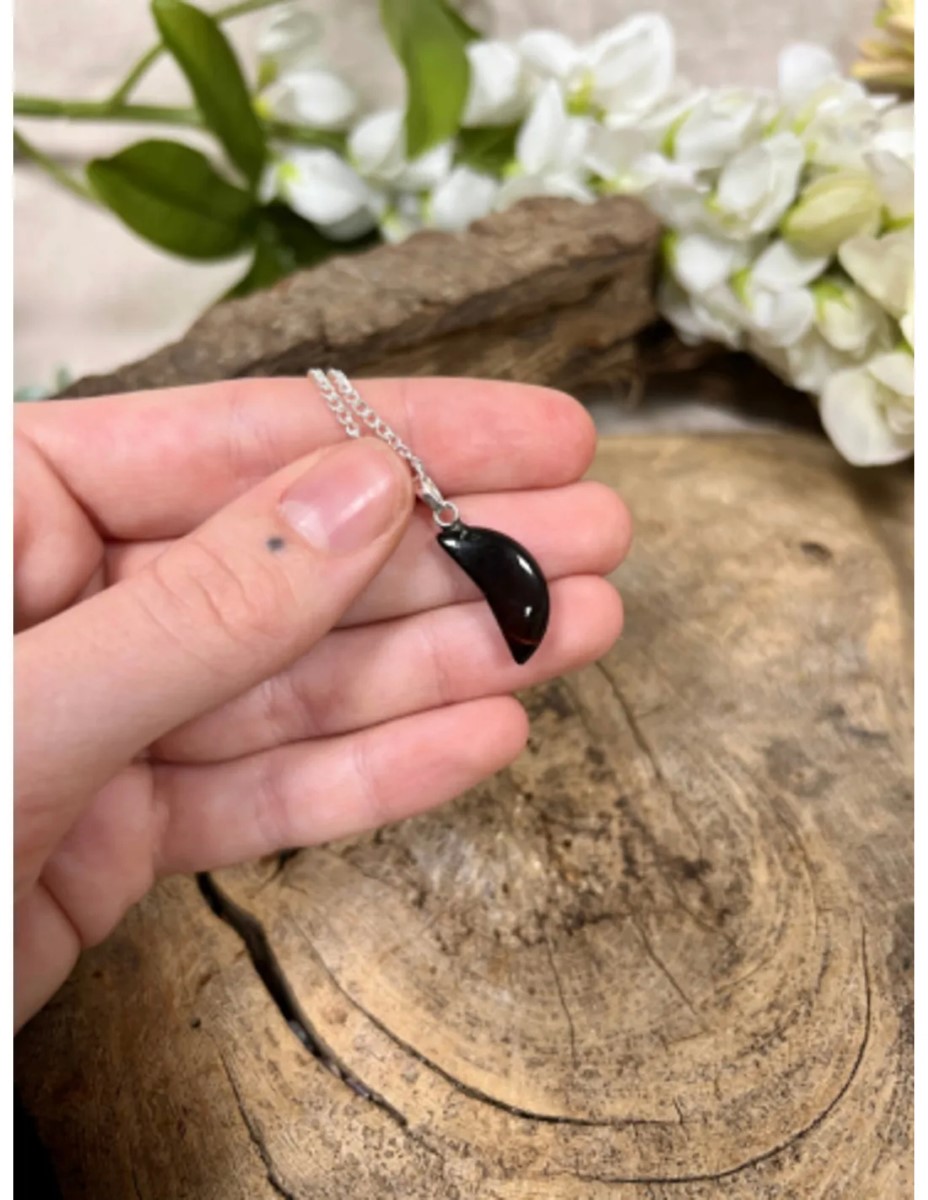 Onyx edelsteen maanhanger 20 mm - Afbeelding 2