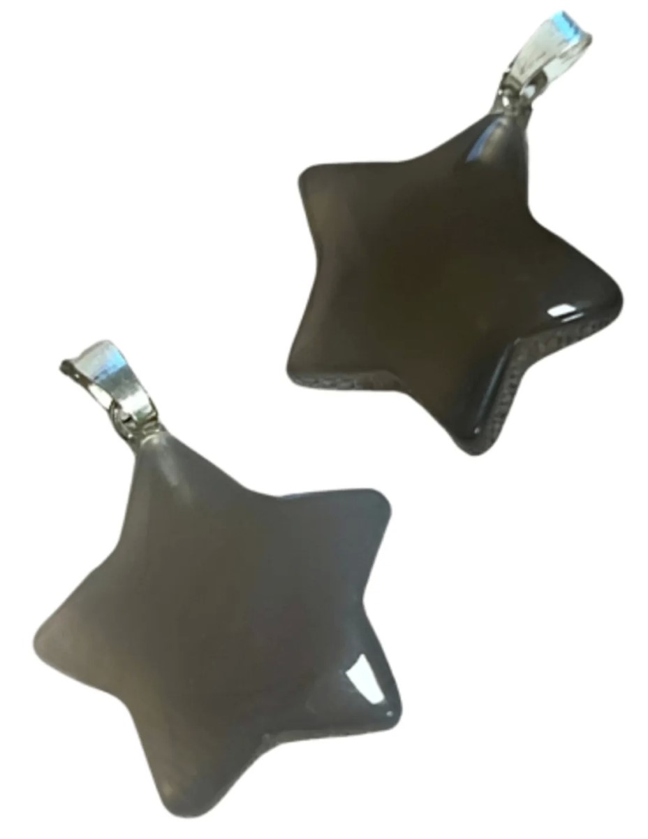 Agaat grijs edelsteen sterhanger 20 mm - Afbeelding 3