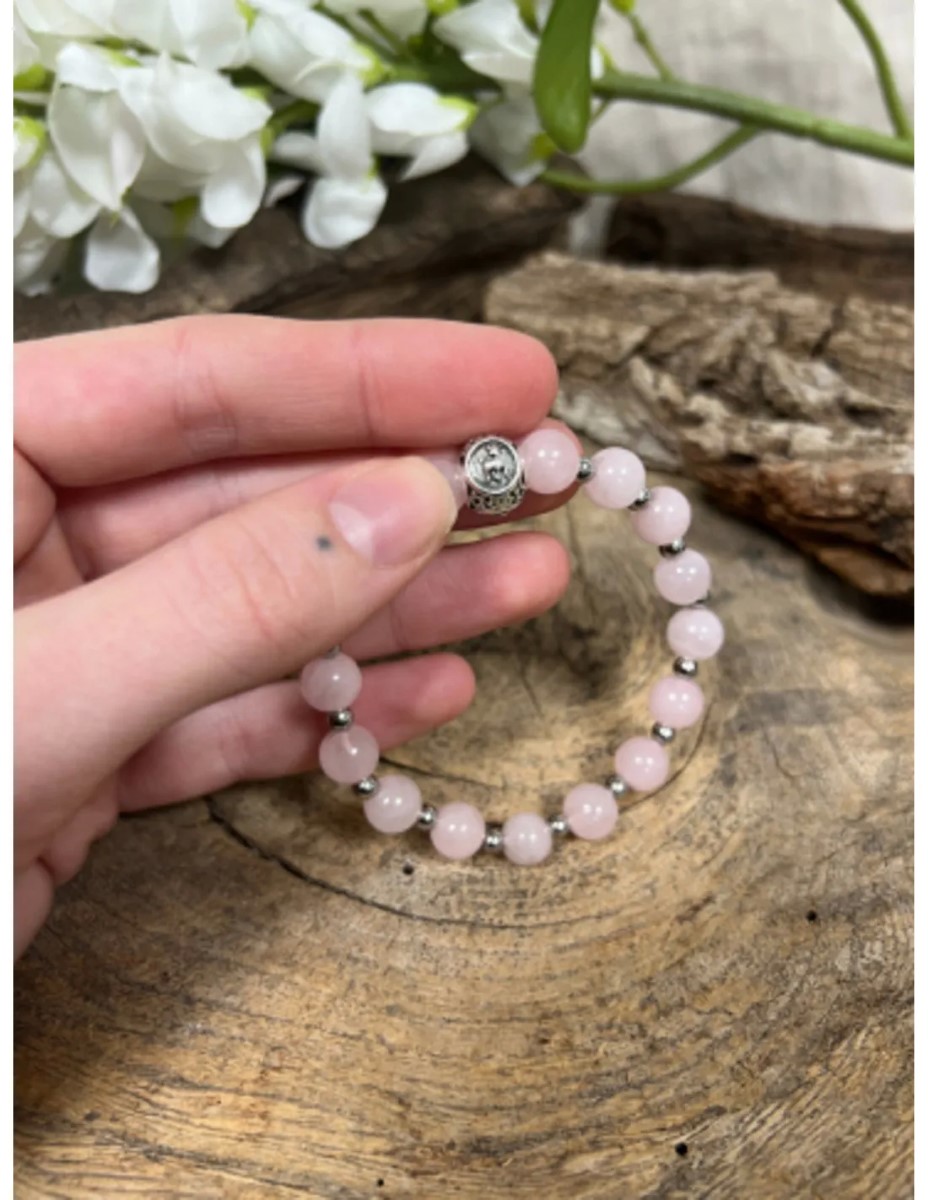 Roze kwarts sterrenbeeld armband - Stier - Afbeelding 2