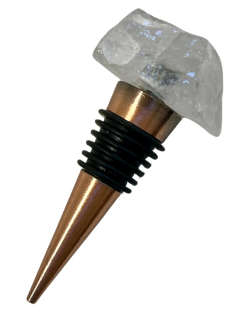 Bergkristal wijnstopper ruw
