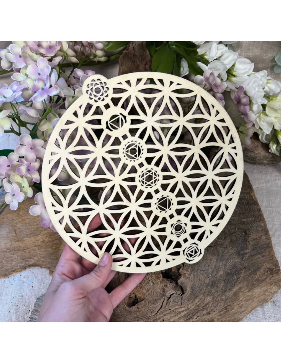 Chakra mandala bord 25 cm (grid plank) - Afbeelding 2