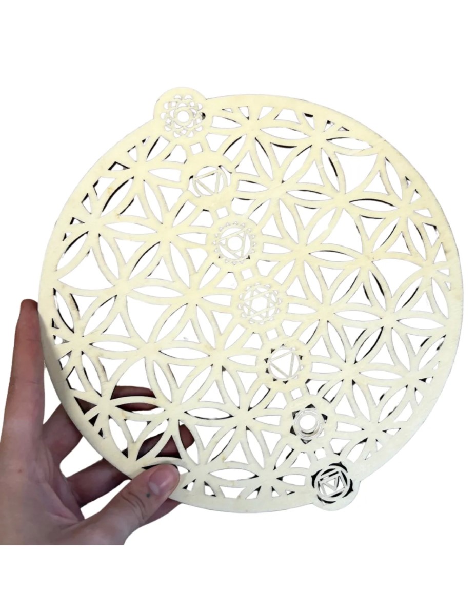 Chakra mandala bord 25 cm (grid plank) - Afbeelding 3