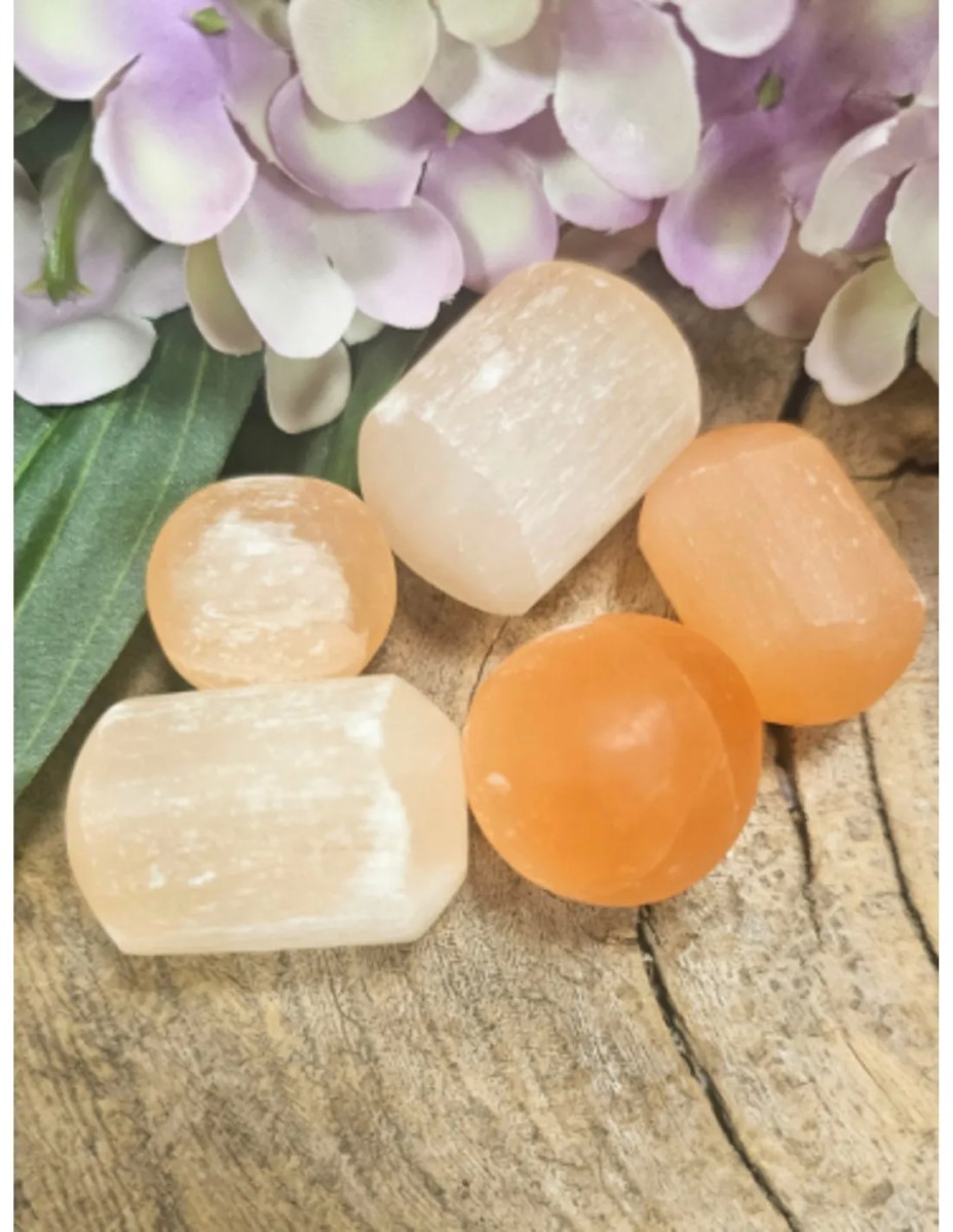 Seleniet oranje trommelstenen 100 gr. (mt3) - Afbeelding 3