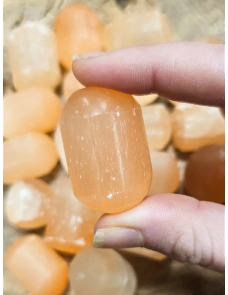 Seleniet oranje trommelstenen 500 gr. (mt3) - Afbeelding 2