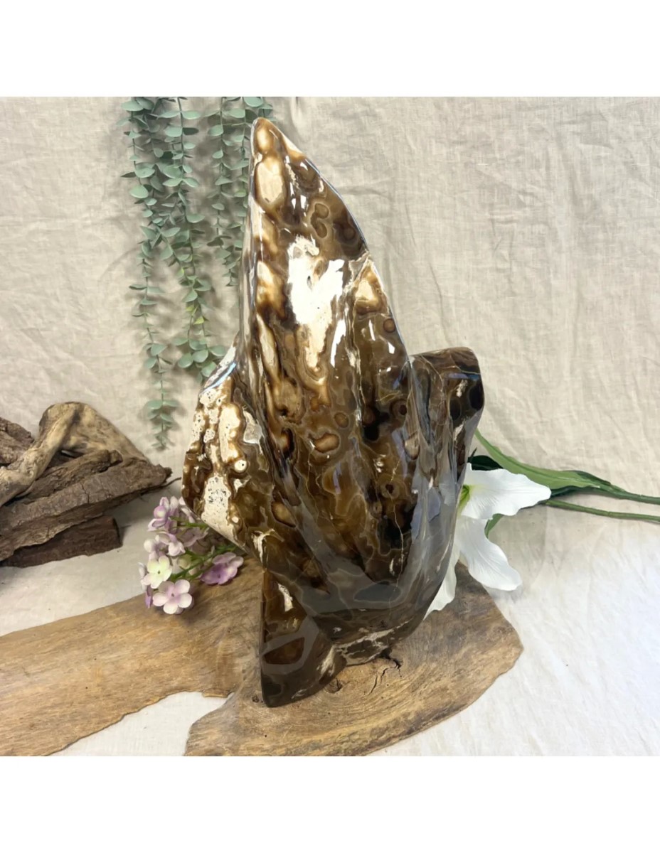 Aragoniet bruin edelsteen sculptuur nr.10 - Afbeelding 2