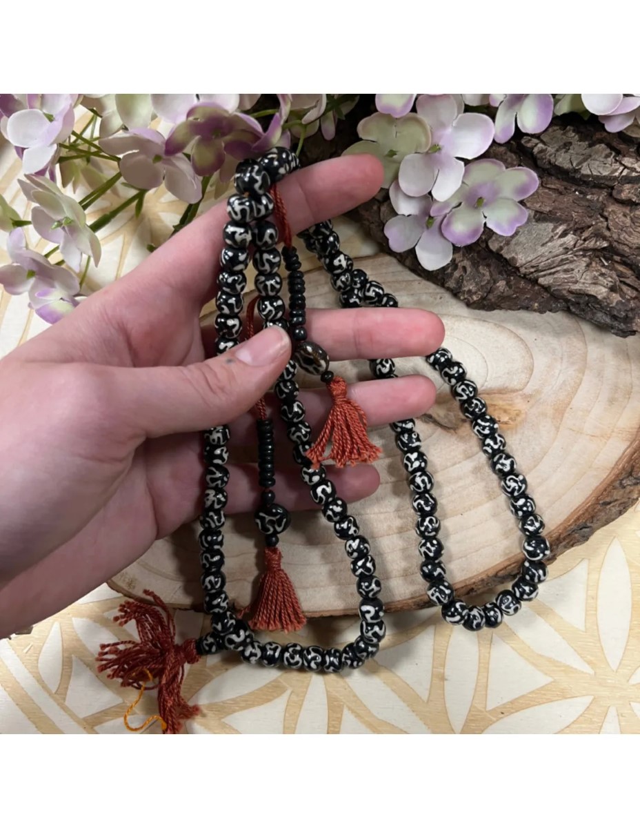 Mala ketting been zwart/wit ohm 35 cm - Afbeelding 2