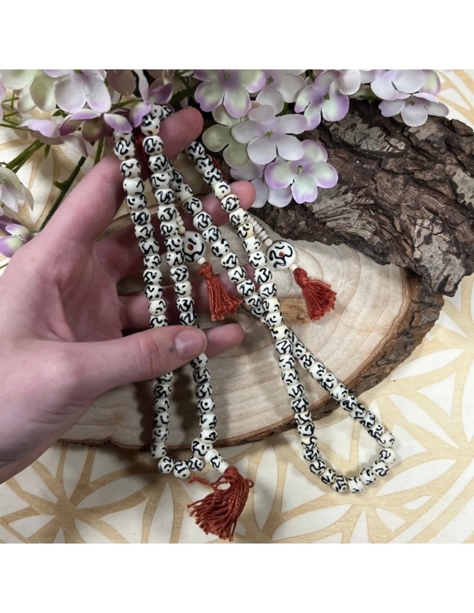 Mala ketting been wit/zwart 35 cm - Afbeelding 2