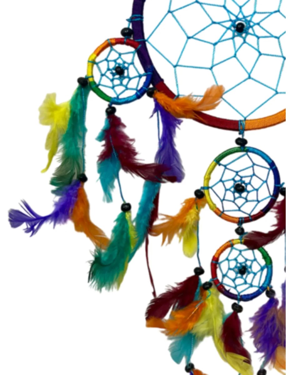 Dromenvanger rainbow veren 16 cm 5 ringen - Afbeelding 3