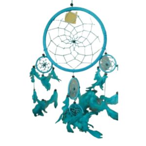 Dromenvanger veren 42cm Turquoise