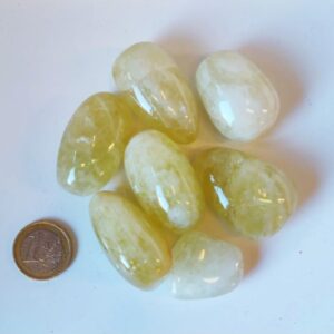 Limoenkwarts 250 gr. trommelstenen (synth) (mt3)