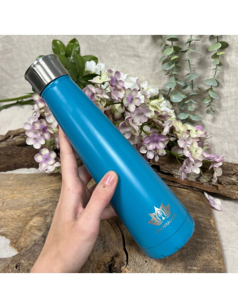 Om Namaste RVS Drinkfles / thermosfles lichtblauw - Afbeelding 3
